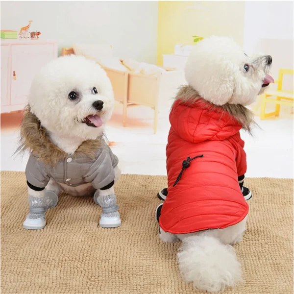 Manteau chaud, rembourré à capuche pour petit chien – Image 5