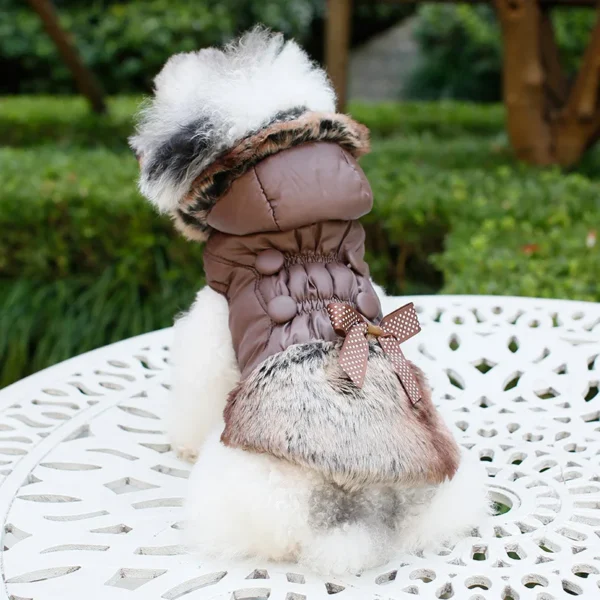 Manteau d'hiver pour chien à capuche avec fourrure – Image 3