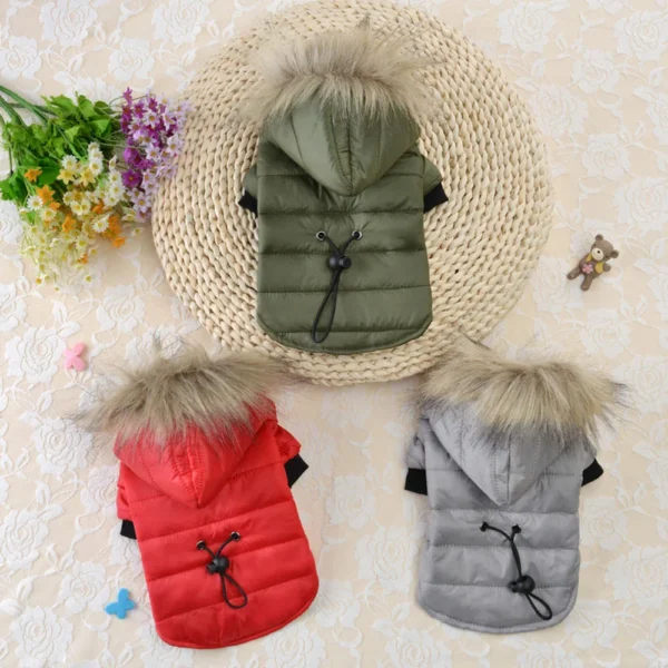 Manteau chaud, rembourré à capuche pour petit chien – Image 6