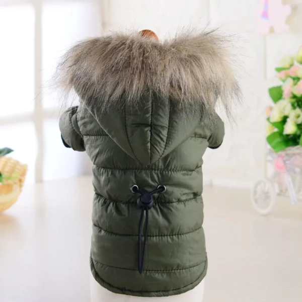 Manteau chaud, rembourré à capuche pour petit chien – Image 2